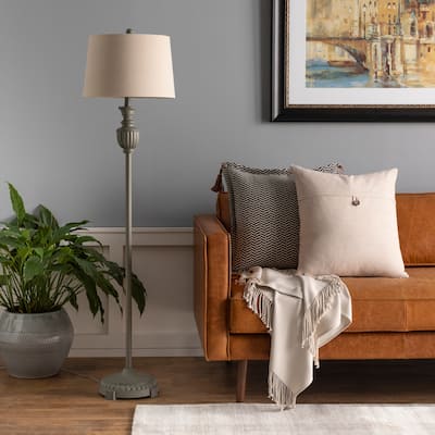 Aldon Classic Grey Urn Floor Lamp - 59"H x 15"W x 15"D