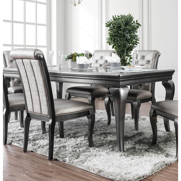Furniture of America Tily Glam Grey 84-inch Expandable Dining Table -  Overstock - 21177714