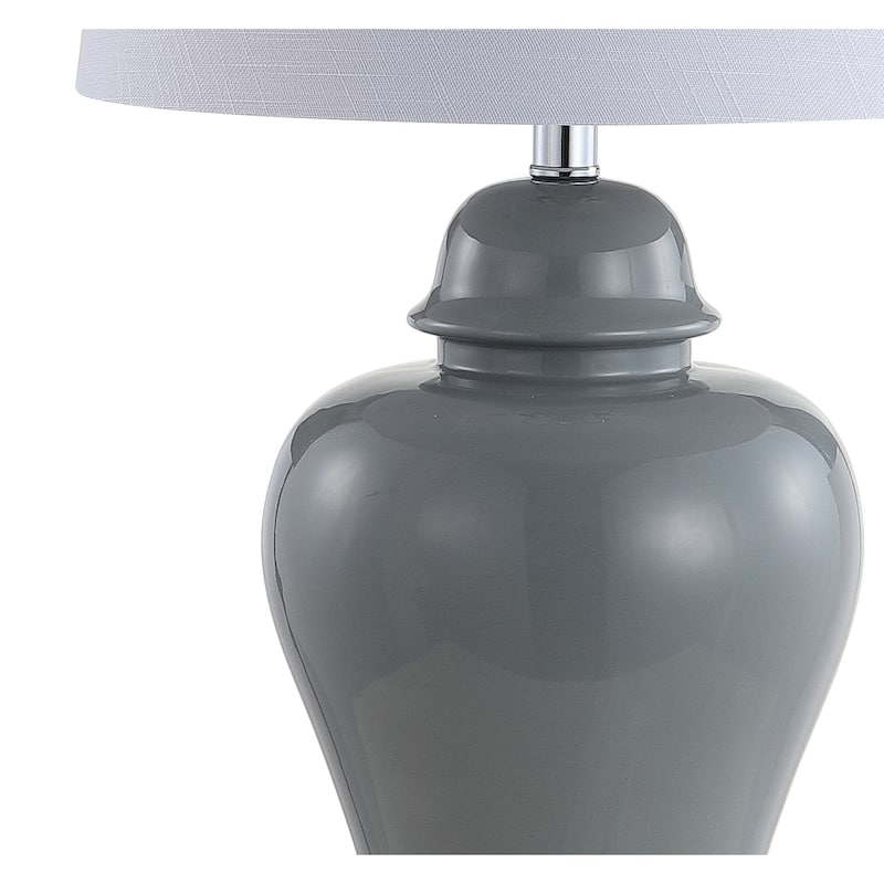 Bowen 27" Ceramic Urn LED Table Lamp, Grey (Set of 2) by JONATHAN Y