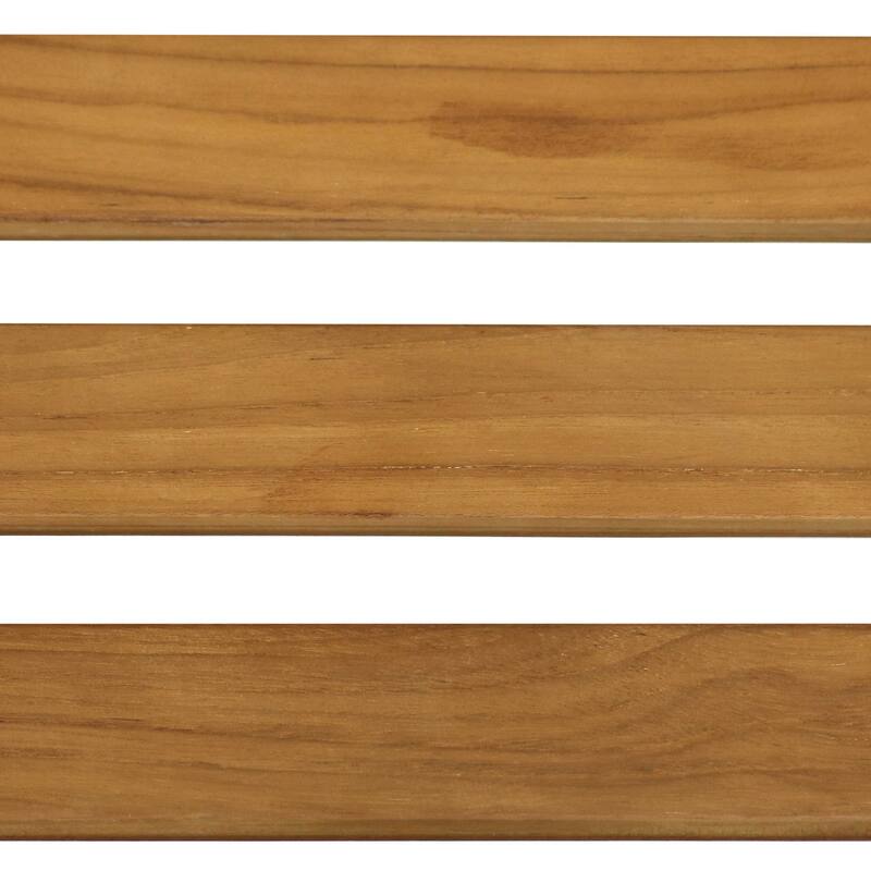 Teak Outdoor Patio Garden Bench - Mission Style - 2-Person - 59-Inch