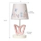 preview thumbnail 4 of 4, Lambs & Ivy Baby Blooms Pink Butterfly Nursery Lamp with Floral Shade & Bulb