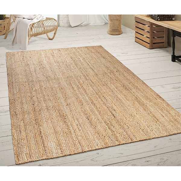 5x8 Feet Jute Handmade Braided Hand-Woven Natural Boho Area Rug - 5' x ...
