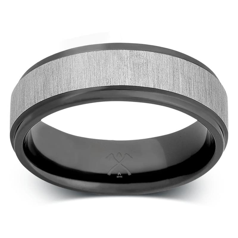 Manly Bands THE STORYTELLER Black Zirconium 7mm Satin Band
