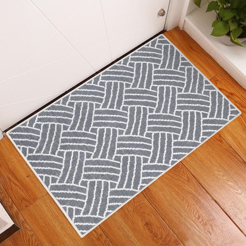 Sussexhome Heavy Duty Ultra Thin Non Slip Washable Cotton Indoor Rug - 2' x 3' - Gray