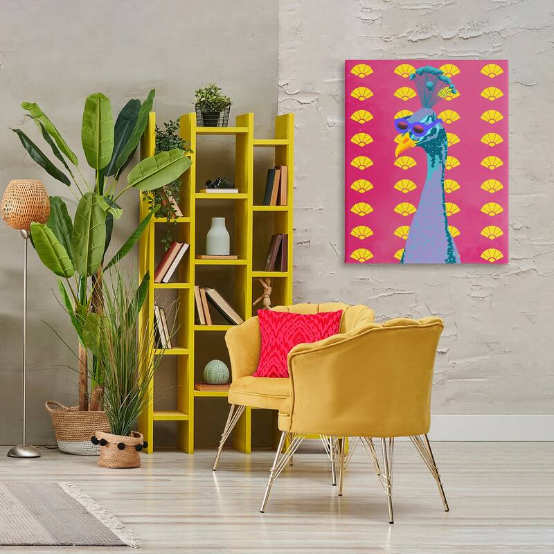Stupell Vibrant Mod Peacock Canvas Wall Art Design By Marcus Prime