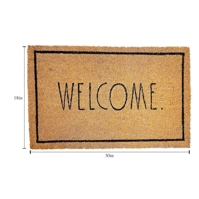 Rae Dunn Eviromentally Friendly Coir Welcome Mat - 18" x 30"