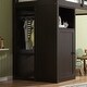 preview thumbnail 18 of 25, Twin Size Wood Loft Bed with Wardrobe, Storage Shelves and Ladder