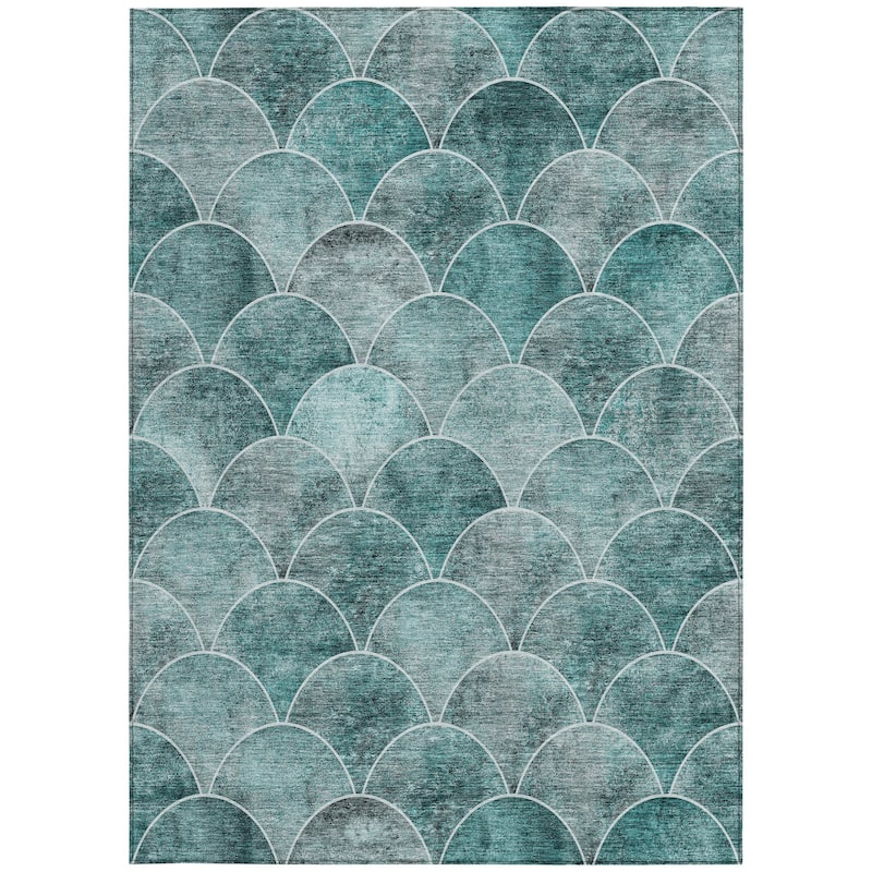 HomeRoots Abstract Transitional Rectangle Outdoor Rug