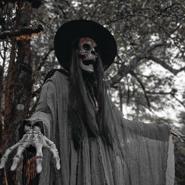 Haunted Hill Farm 7.5-Ft. Tall Motion-Activated Macabre Skeleton