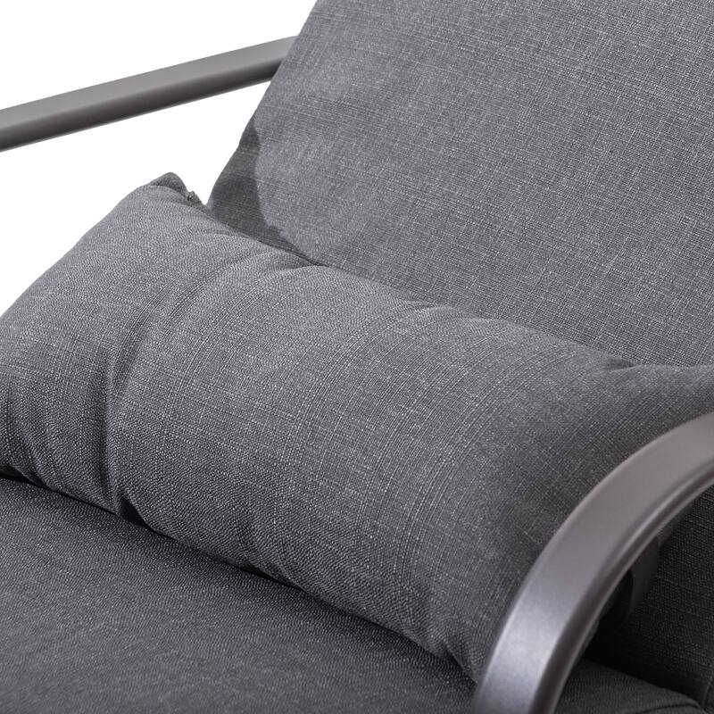 VredHom Outdoor Adjustable Chaise Lounge with Cushion and Pillow (Set of 2) - Set of 2