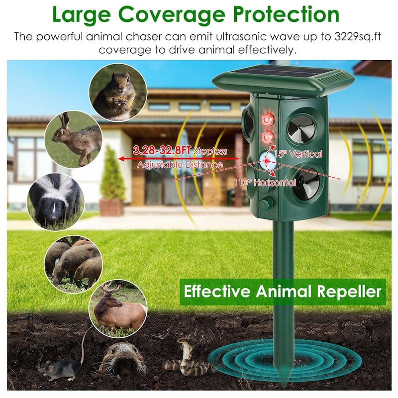 Solar Ultrasonic Animal Repeller