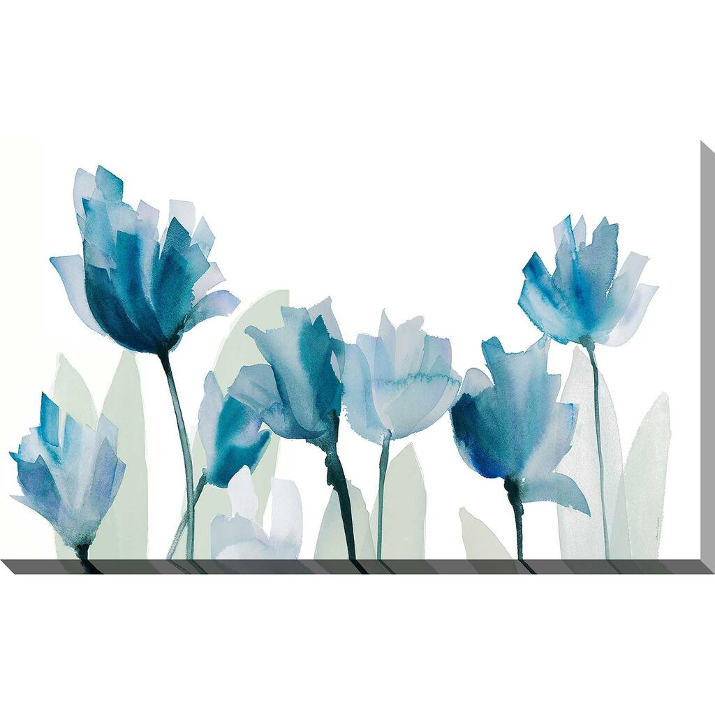 "Blue Triple Whisper Garden II" Print on Canvas