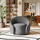 preview thumbnail 16 of 70, 35" Wide Velvet/ Boucle Swivel Barrel Accent Chair