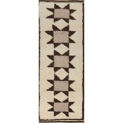 Anatolian Oriental Runner Rug Natural Dye Hand-knotted Wool Carpet - 3'0"x 10'5"