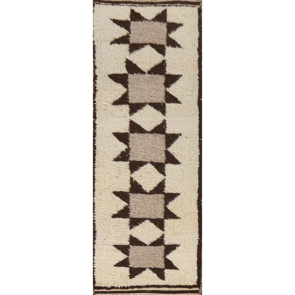 Anatolian Oriental Runner Rug Natural Dye Hand-knotted Wool Carpet - 3'0"x 10'5"