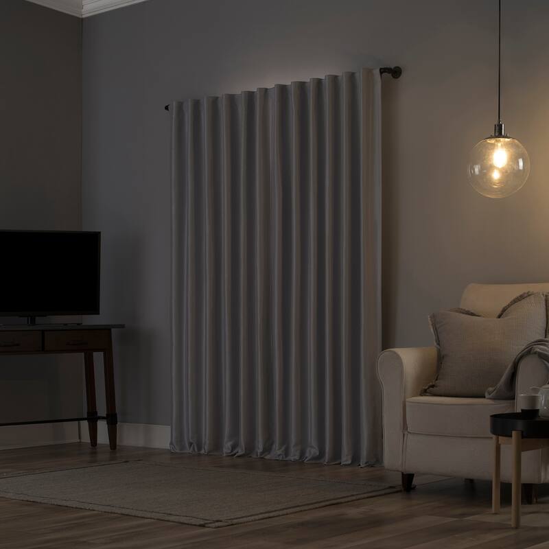 Sun Zero Evelina Faux Dupioni Silk Blackout Curtain Panel, Single Panel