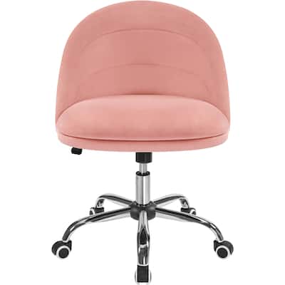 Yaheetech Modern Velvet Armless Desk Chair Office Chair for Bedroom, Home Office