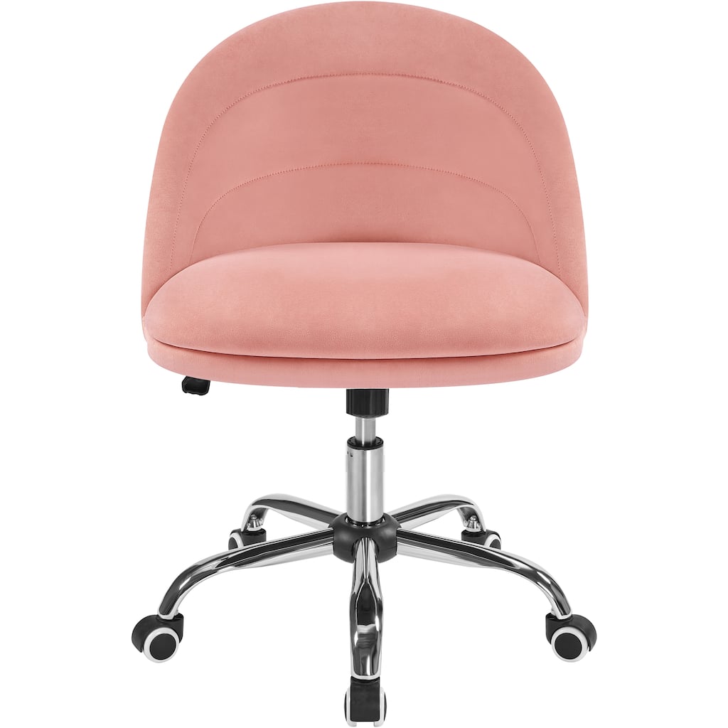 Yaheetech Modern Velvet Armless Desk Chair Office Chair for Bedroom, Home Office