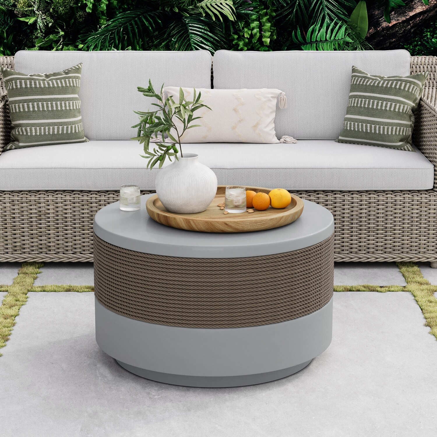 Round outdoor 2025 storage table