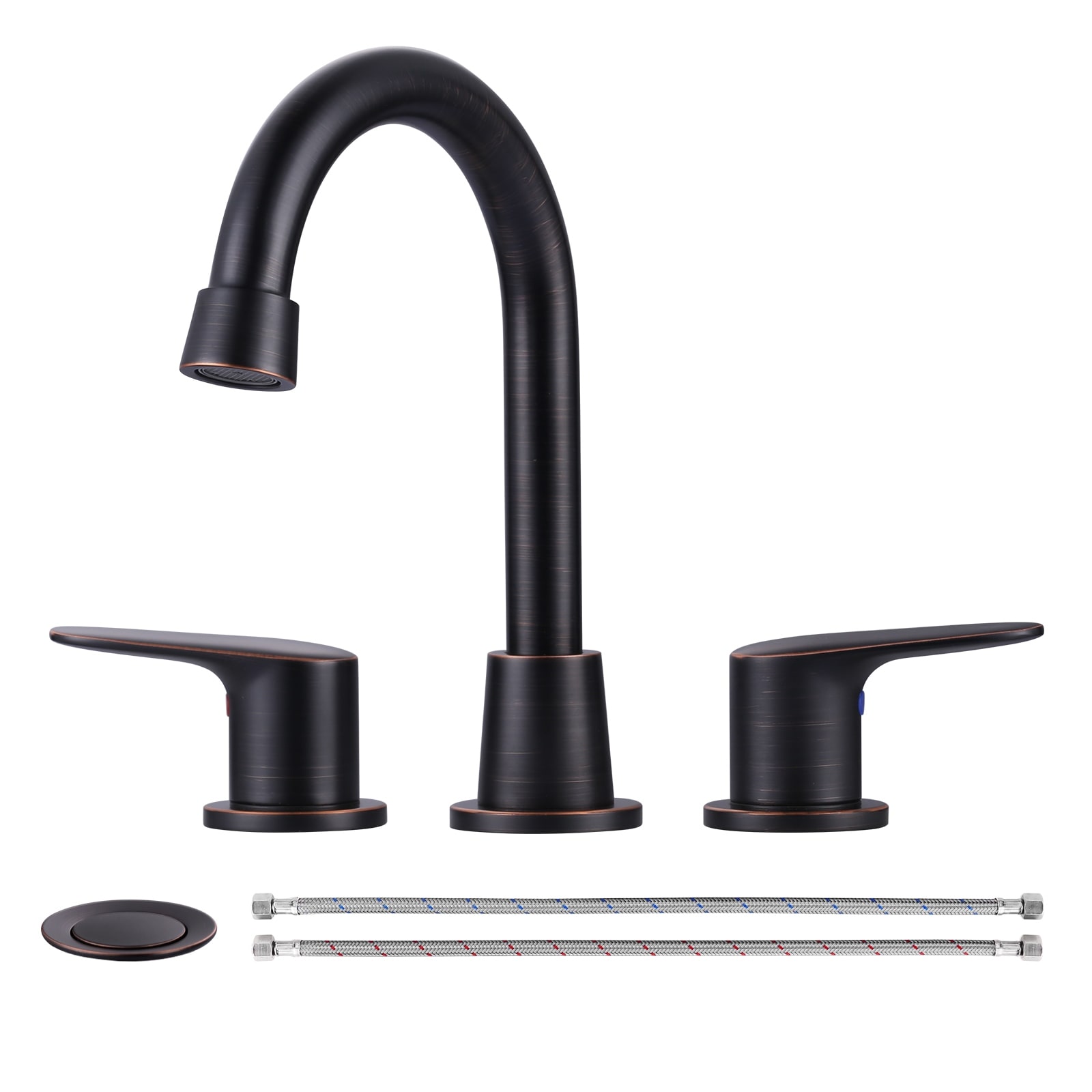 WOWOW 8 in. Widespread Bathroom Sink Faucet with Pop-Up Drain
