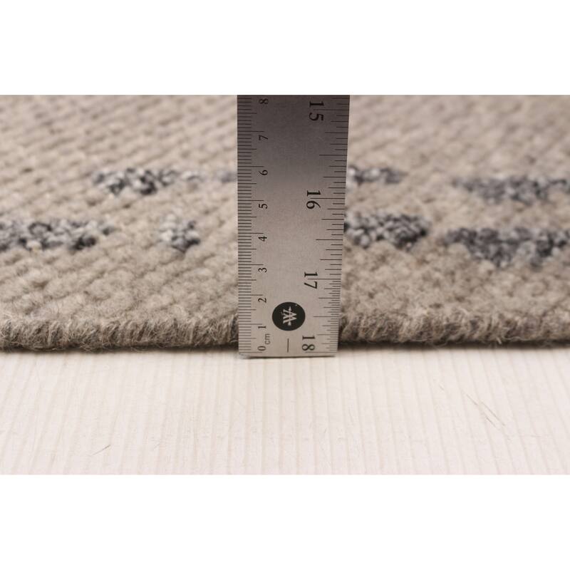 ECARPETGALLERY Hand-knotted Tangier Grey Wool Rug - 5'4 x 7'6