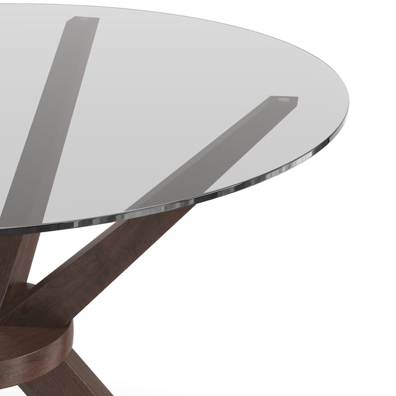 Bianca 47" Round Glass Top Dining Table