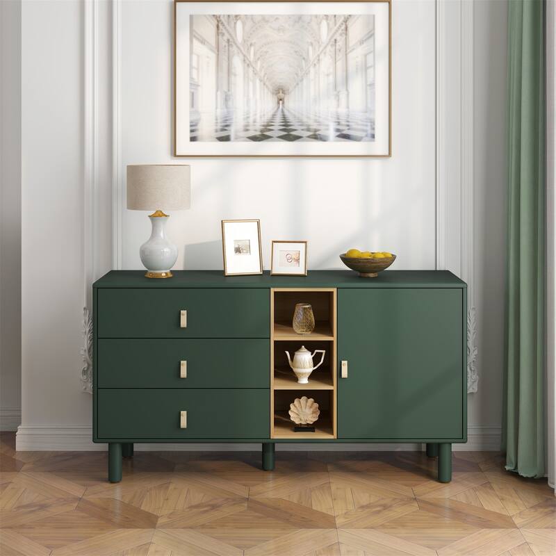 Storage Cabinet with Doors and Drawers