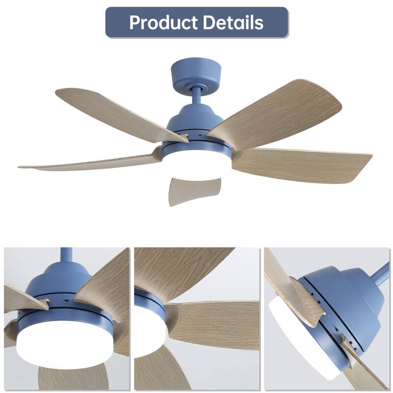 Sofucor 42 Inch Ceiling Fan with Light and Remote,Noiselesss&Reversible DC Motor,Indoor/Living Room Bedroom - 42 Inches