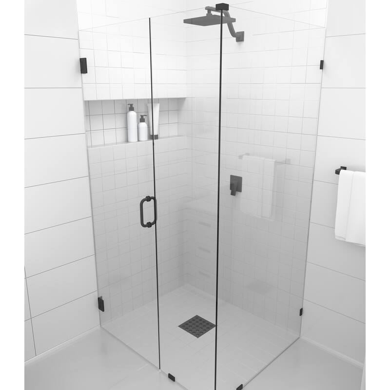 Glass Warehouse 78" x 46" x 32" Frameless 90 Degree Shower Enclosure - Wall Hinge