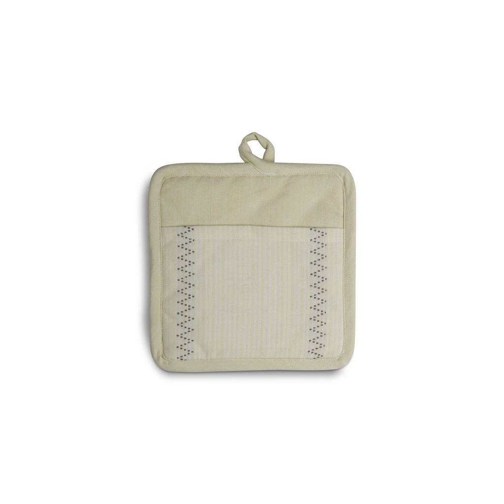Natural Living Potholder Citron Made Of Bamboo Cotton With Hang Loop For Kitchen Counter Pots Pans