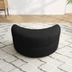 preview thumbnail 28 of 96, Upholstered Chenille Boucle Half Moon Storage Ottoman with Tray