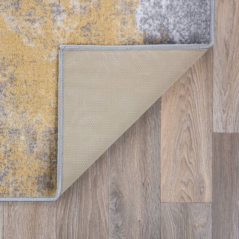 Contemporary Distressed Abstract Non Slip Area Rug