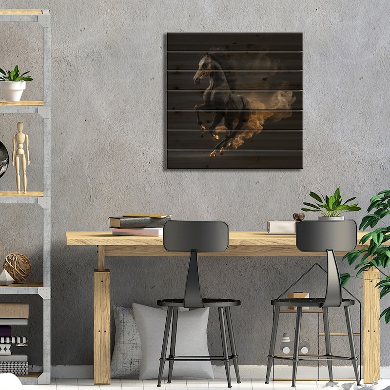 Midnight Monarch, Horse Print On Wood by Spacescapes - Multi-Color