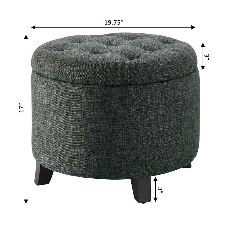 Convenience Concepts Designs4Comfort Round Storage Ottoman
