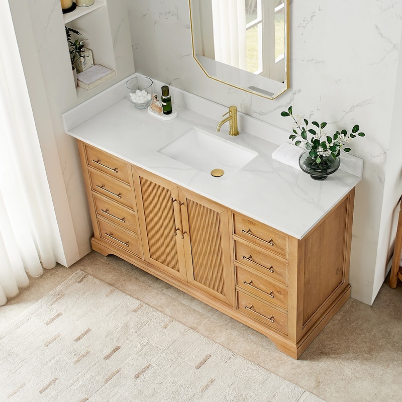 Tokyo Bath Vanity with Quartz Stone Top without Mirror