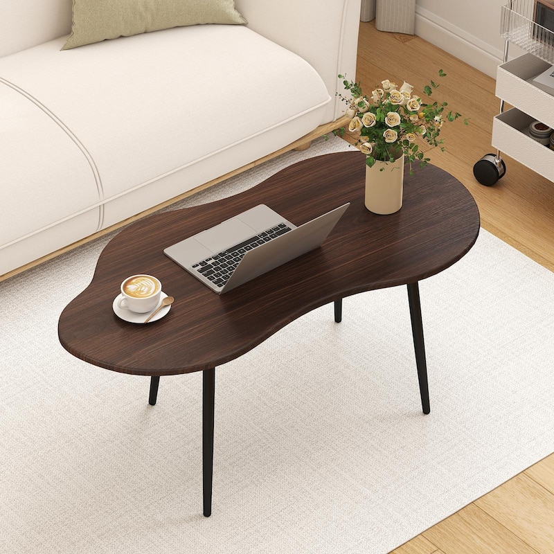 Gymax Cloud Shape Coffee TableIrregular Center Table w/ Metal