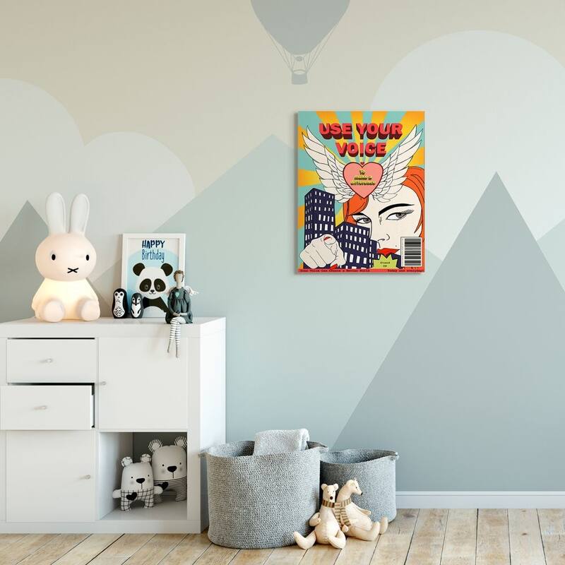 Stupell Use Your Voice Inspirational Quote Feminist Pop Art Canvas Wall Art - Multi-Color