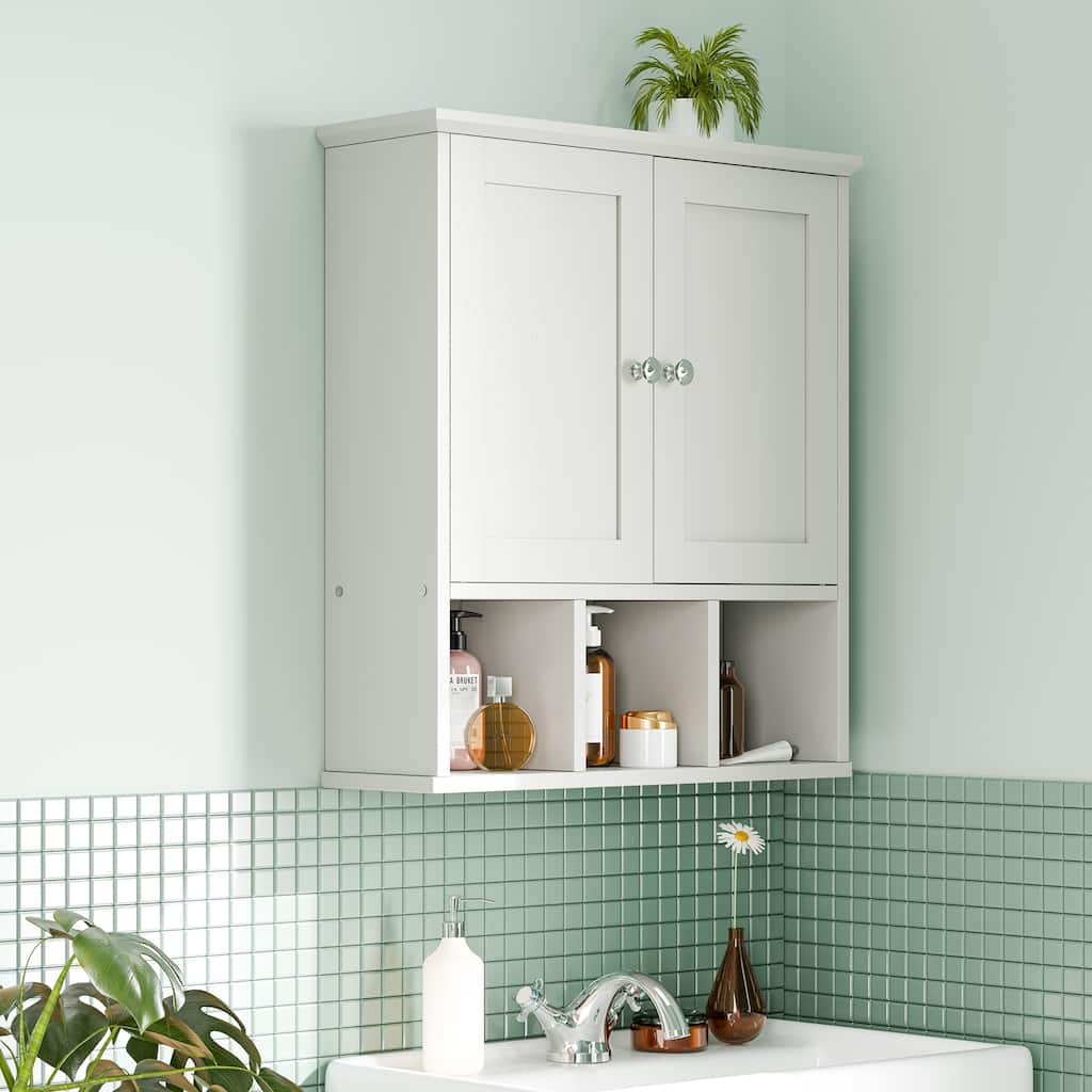 Futzca Bathroom Cabinet Wall Mounted, Storage Cabinet with Doors and Shelves