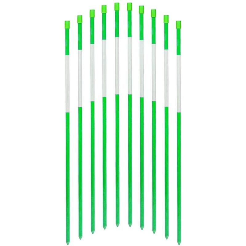 Agfabric 48 in. Hollow Driveway Markers 5/16 in. Dia Driveway Poles for Easy Visibility at Night Reflective, Green (20-Pack)