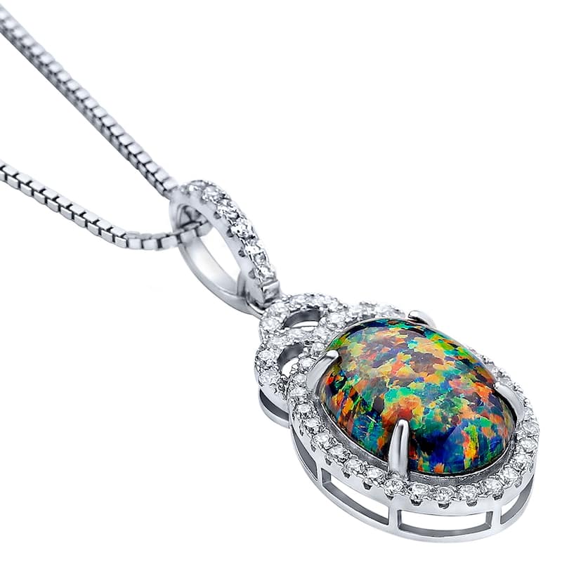 2.25 ct Black Opal Pendant in Sterling Silver