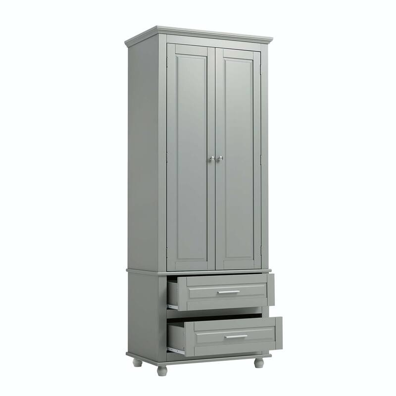 Tall Storage Cabinet with Two Drawers