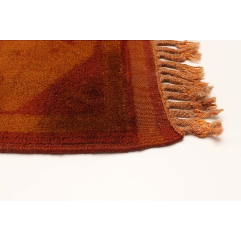 ECARPETGALLERY Hand-knotted Color Transition Gold Wool Rug - 2'7 x 6'10