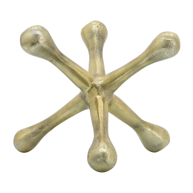 Sagebrook Home Modern Aluminum Jacks Sculpture - 8" x 9" x 6" - Gold