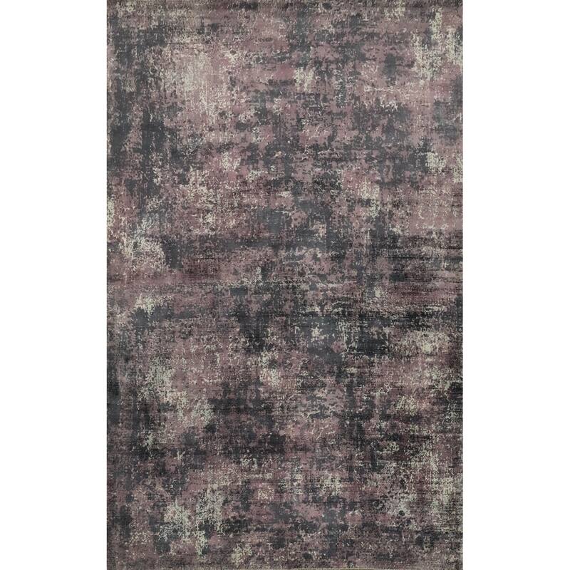 Hand Knotted Oriental Viscose Silk Carpet Modern Abstract Multi-Colored Abstract Area Rug - 7' 9'' X 5' 1''