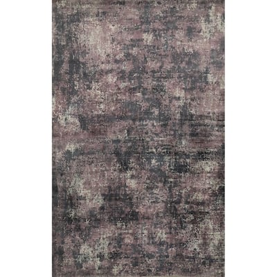 Hand Knotted Oriental Viscose Silk Carpet Modern Abstract Multi-Colored Abstract Area Rug - 7' 9'' X 5' 1''
