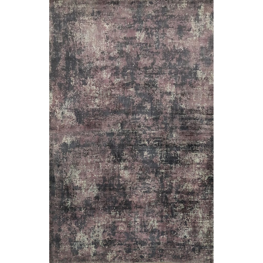 Hand Knotted Oriental Viscose Silk Carpet Modern Abstract Multi-Colored Abstract Area Rug - 7' 9'' X 5' 1''