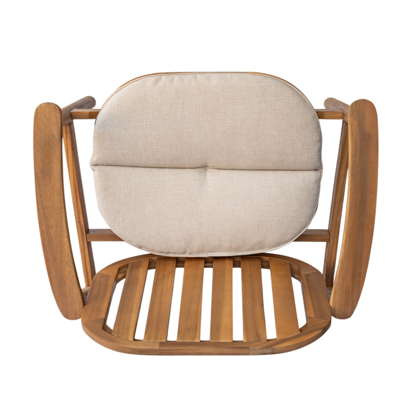 Christopher Knight Home- Alex Outdoor Acacia Wood Club Chair With Cushion(Set of 2)