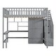 preview thumbnail 4 of 45, Full Size Loft Bed With Bookshelf,Drawers,Desk,and Wardrobe,Sturdy Construction