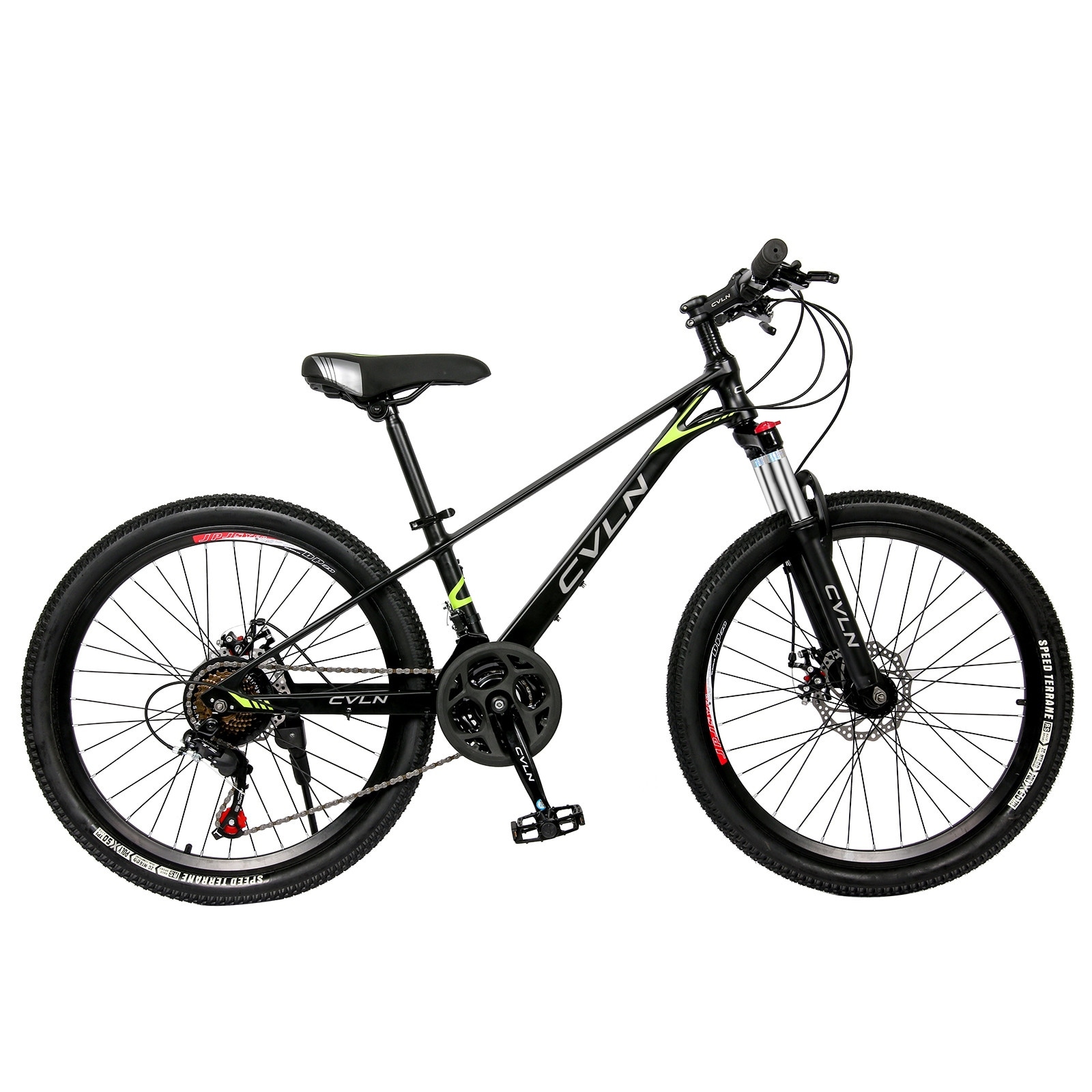 Mountain Bike 24-inch 21-Speed Alloy Frame,Whole Body Paint - Bed