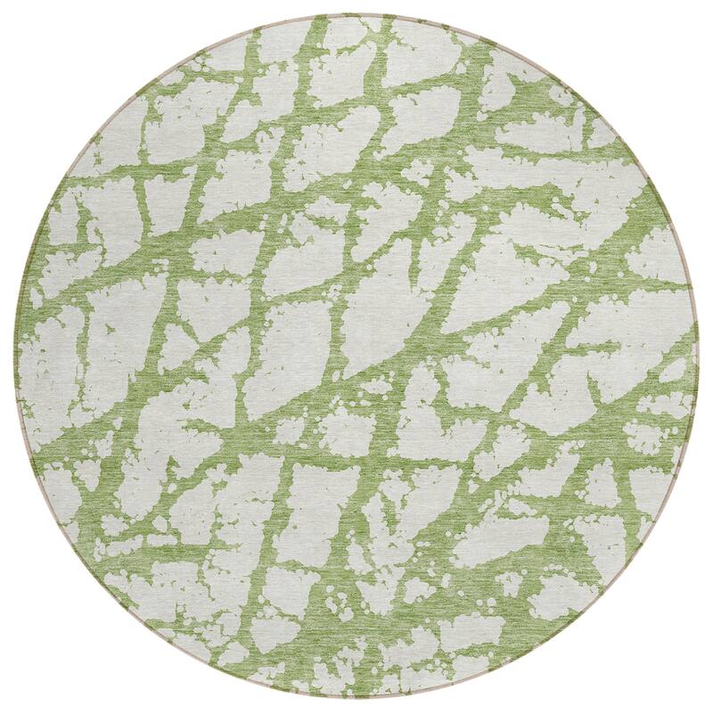 Machine Washable Indoor/ Outdoor Abstract Contemporary Chantille Rug